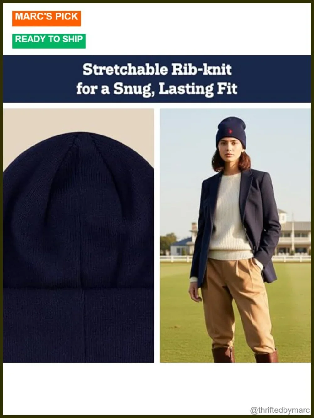 Knit Beanie Hat with Sherpa Lining, Warm Winter Cap for Men and Women